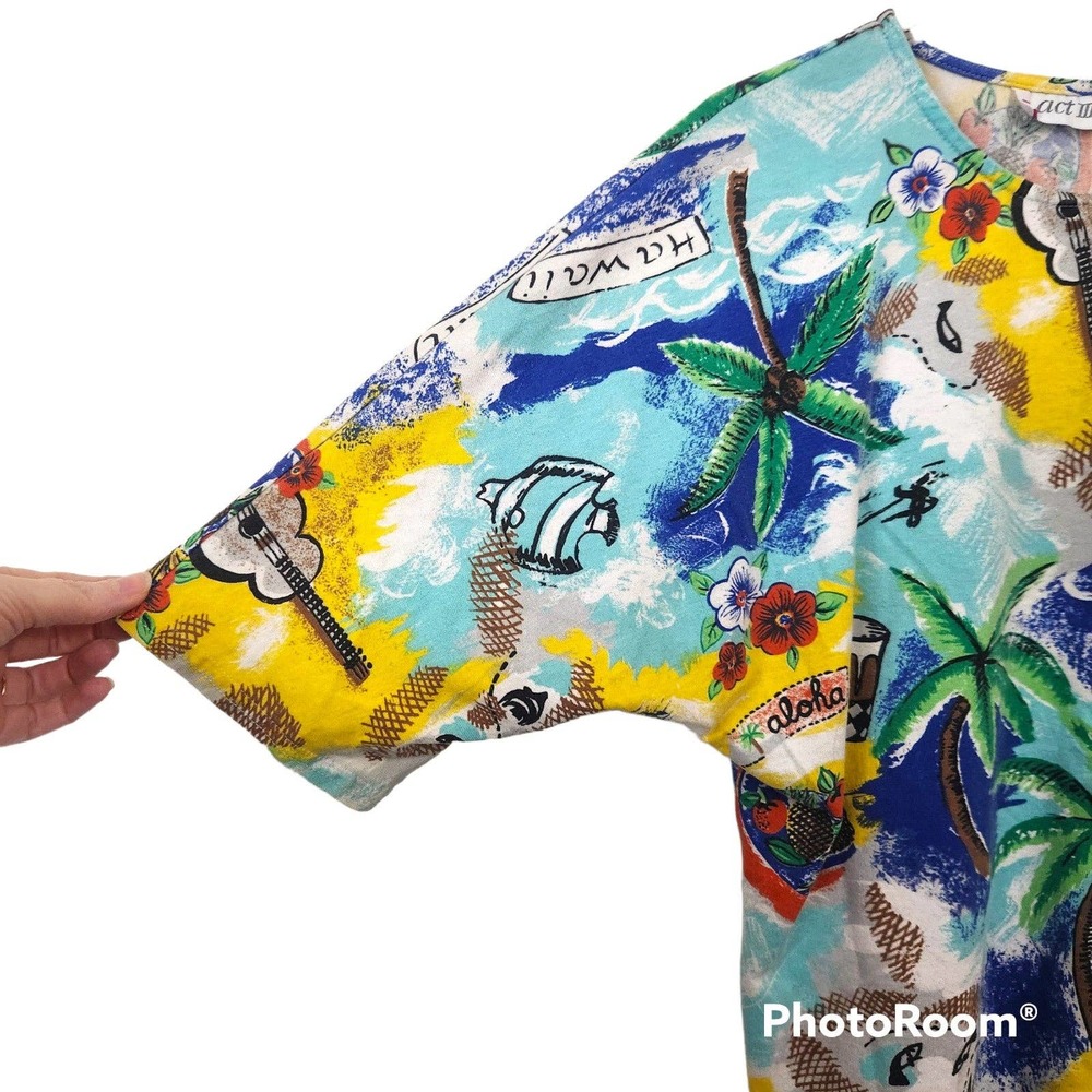 Vintage Act III Button Front Hawaiian Novelty Shirt - Picture 4 of 6